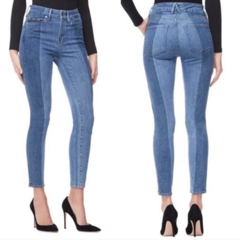 Good American Two-Toned Good Legs Crop Jean 27